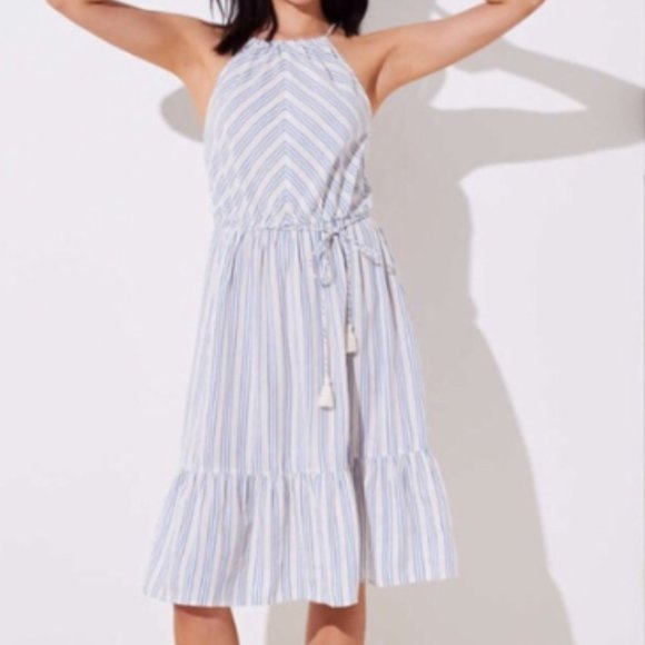 LOFT Dresses & Skirts - LOFT Beach by Ann Taylor | Blue+White Dress | S